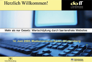 Titelblatt doIT-Workshop Barrierefreies Internet - Mehr als nur Gesetz