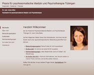 Ansicht der Startseite von www.psychotherapie-zeller.de. Link öffnet diese Seite im gleichen Fenster.